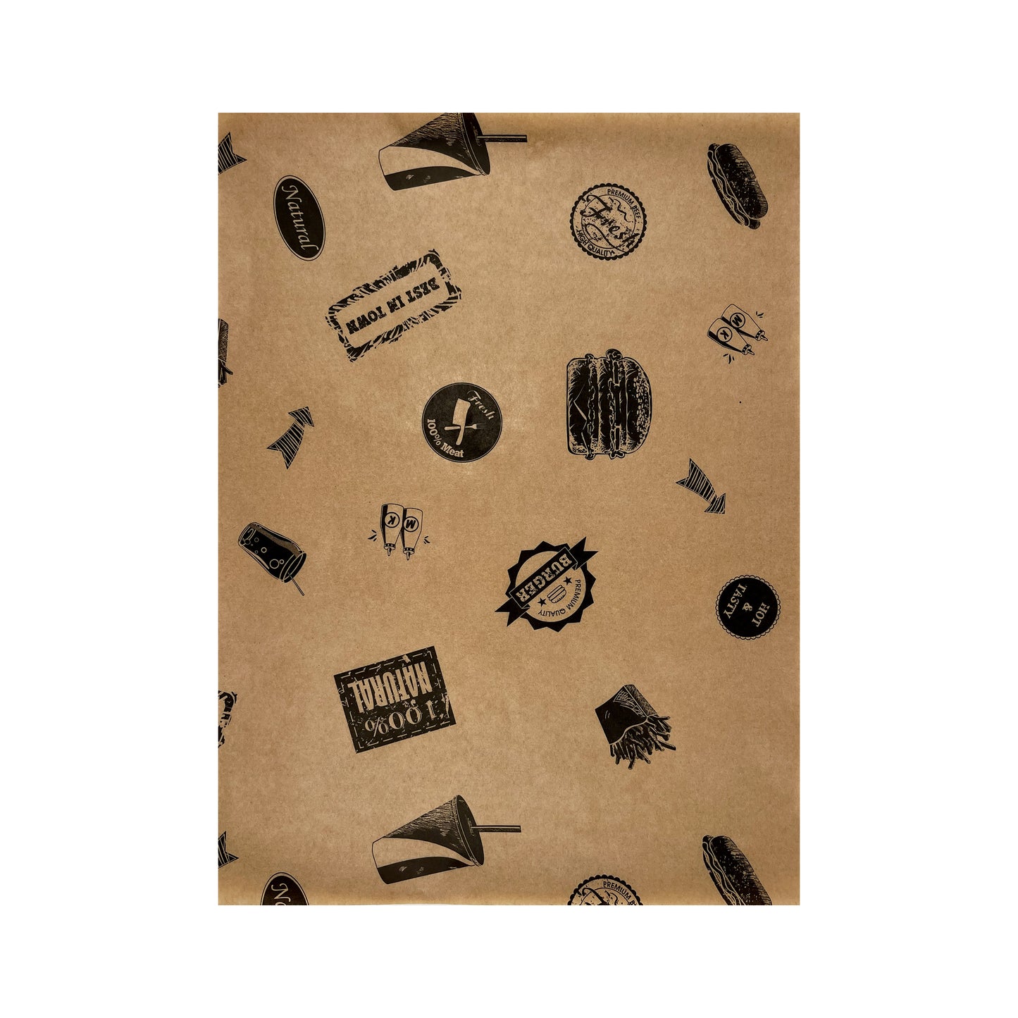 Papier spożywczy powlekany z nadrukiem BURGER 30x40 cm