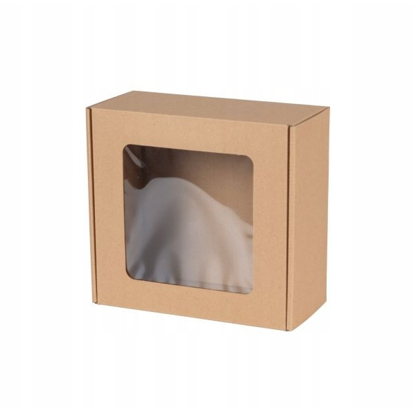 Pudełko ozdobne z okienkiem KRAFT, 200x200x50 mm, 10 szt