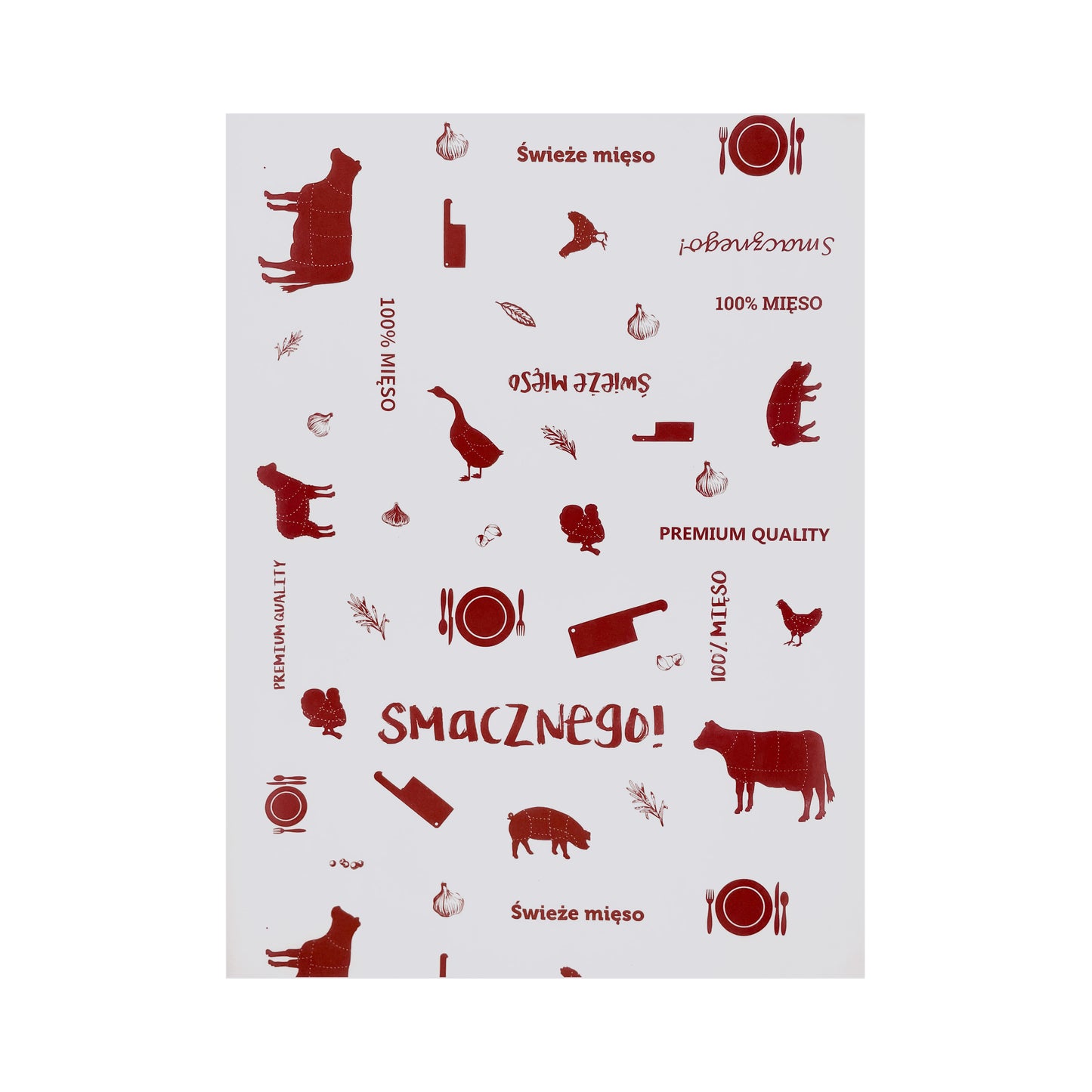 Papier spożywczy powlekany z nadrukiem WĘDLINY 30x40 cm