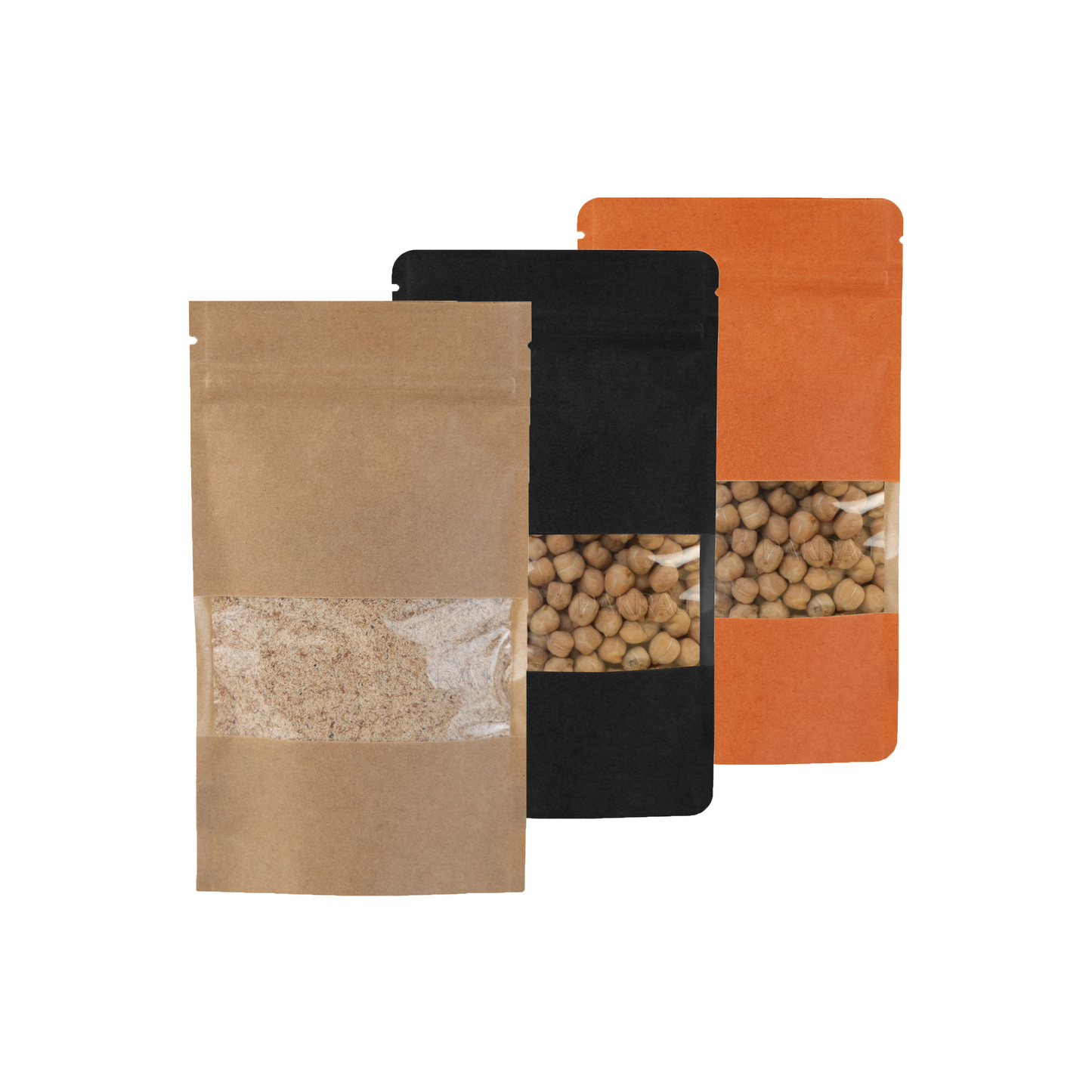 Torebka papierowa z okienkiem DOYPACK 110x65x185 mm 250ml KRAFT