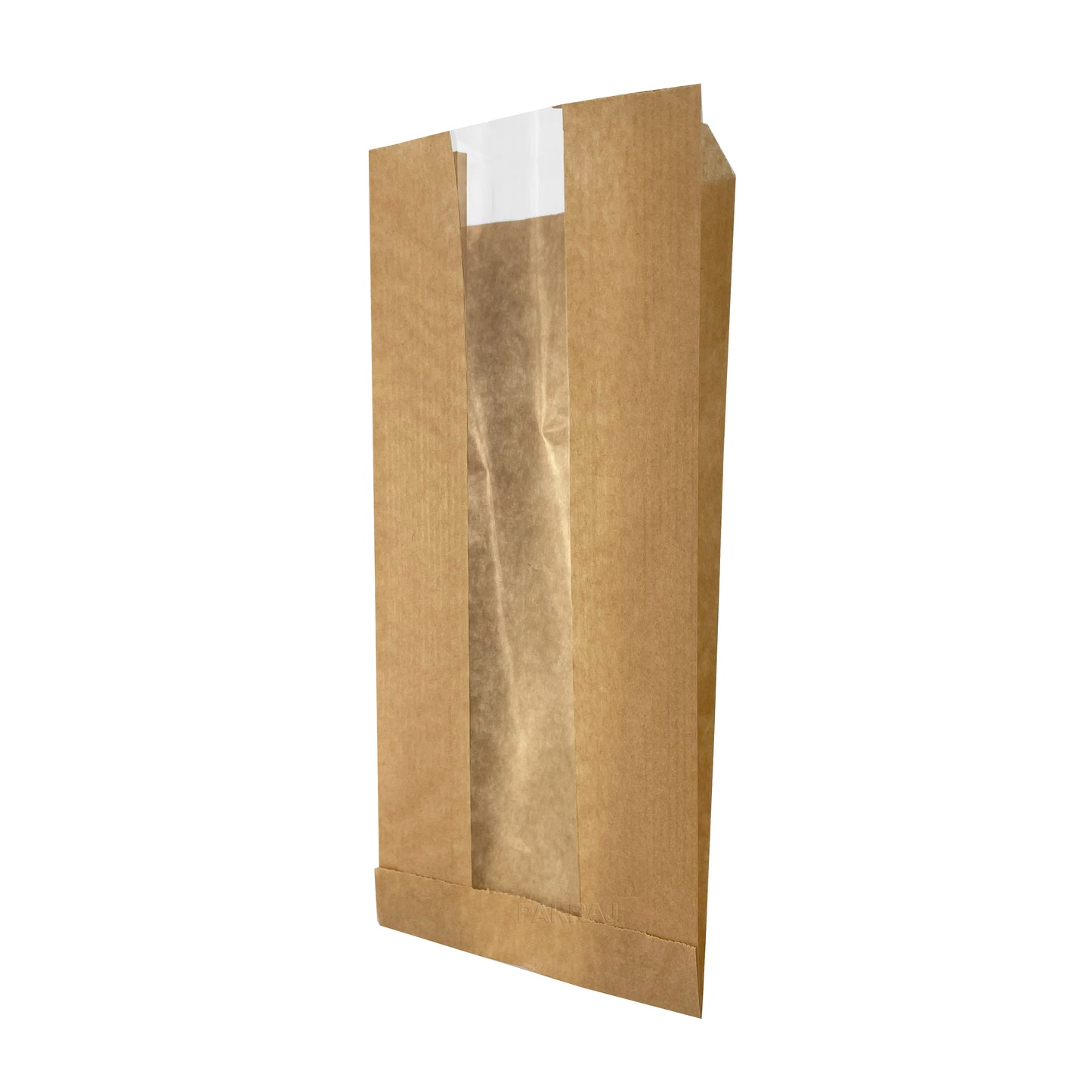 Torebka papierowa fałdowa z okienkiem KRAFT