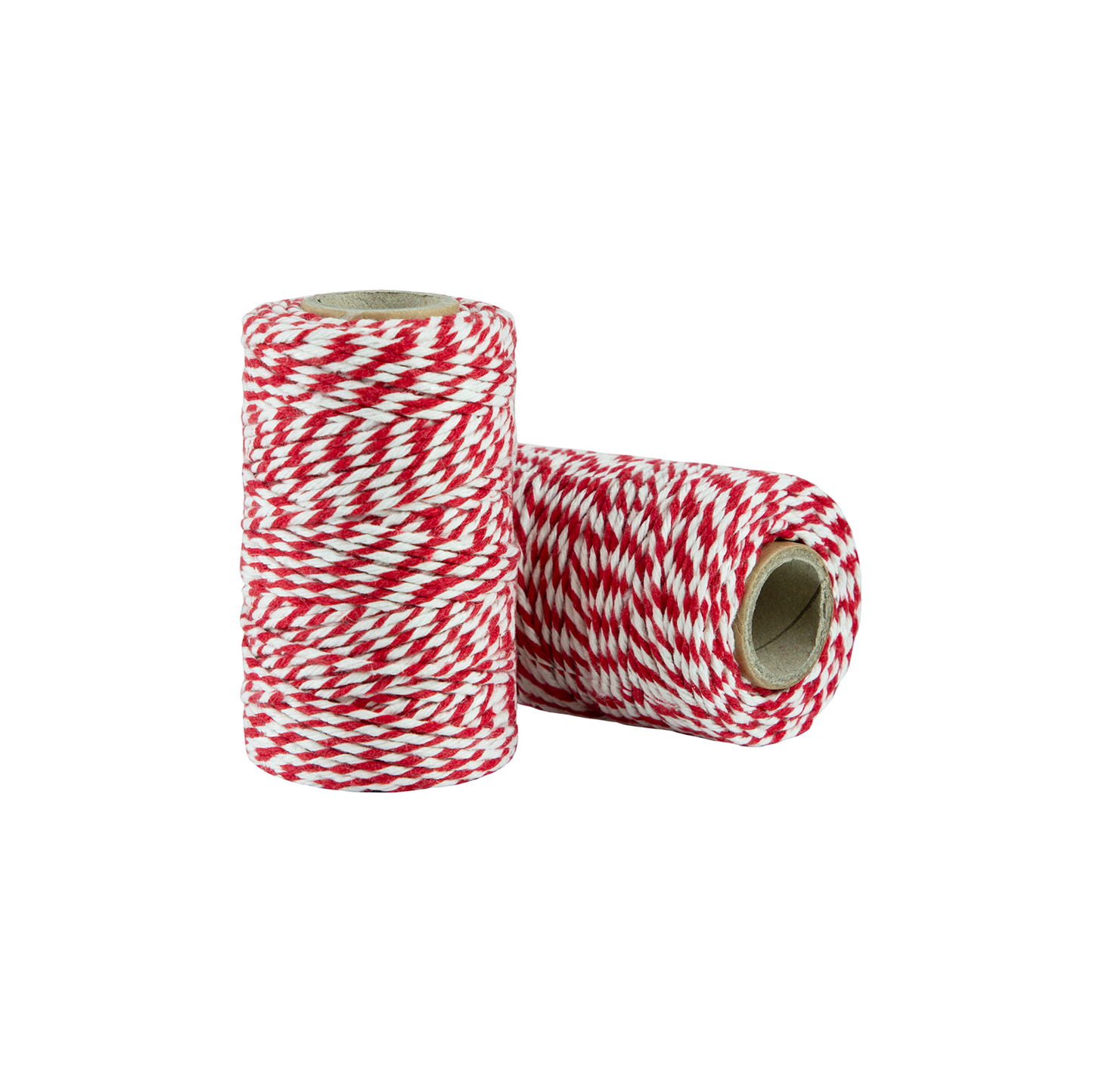 Sznurek bawełniany, 2mm/70m 100g, czerwono-biały