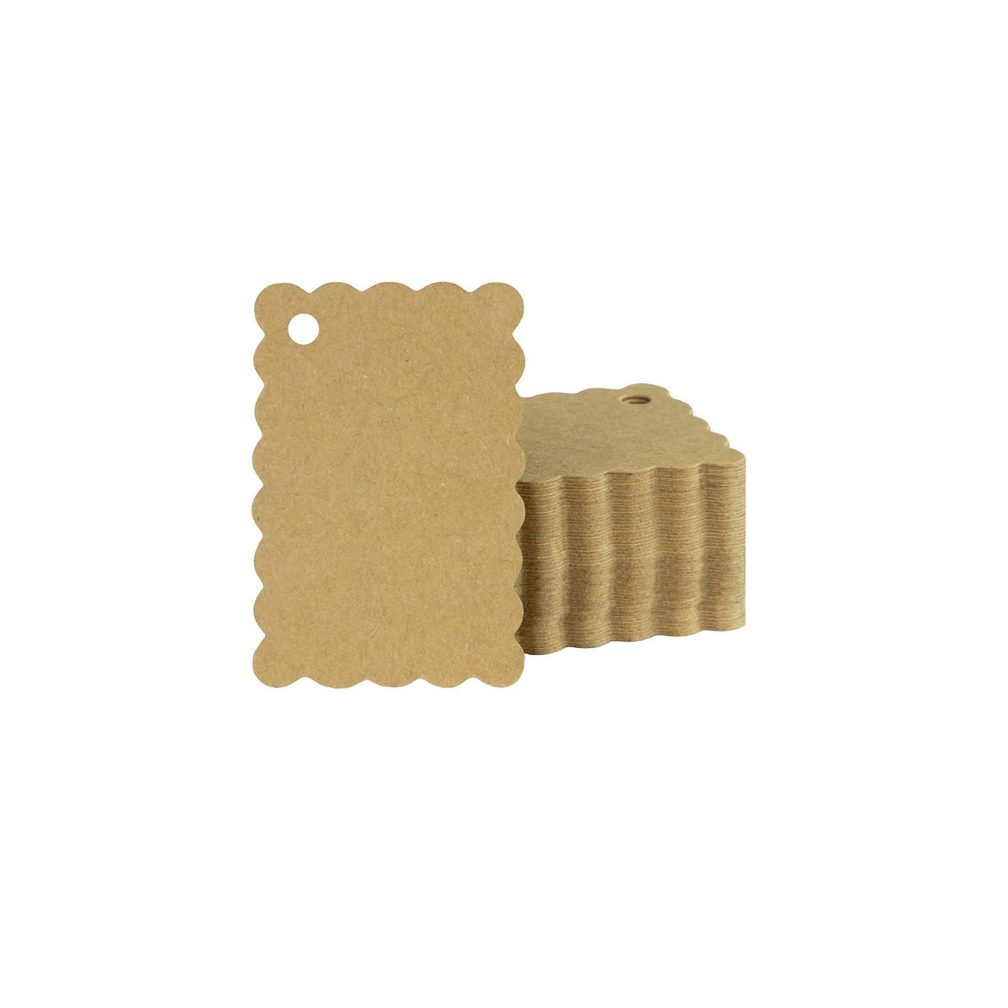 Zawieszka ozdobna w kształcie prostokąta z falowanymi brzegami, 35×55 mm, KRAFT, 50 szt