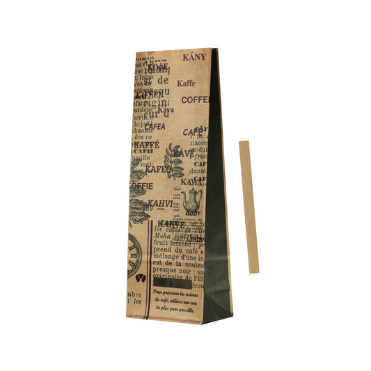 Torebka papierowa klockowa z klipsem 70+40x215 100g KRAFT COFFEE