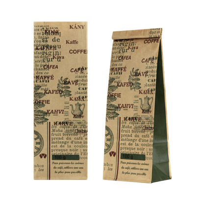 Torebka papierowa klockowa z klipsem 70+40x215 100g KRAFT COFFEE